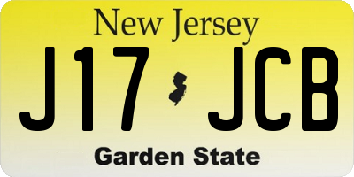 NJ license plate J17JCB