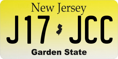 NJ license plate J17JCC