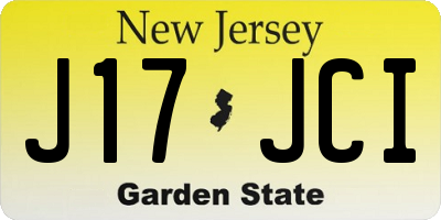 NJ license plate J17JCI