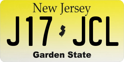 NJ license plate J17JCL