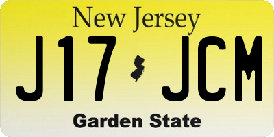 NJ license plate J17JCM