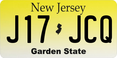 NJ license plate J17JCQ