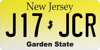 NJ license plate J17JCR