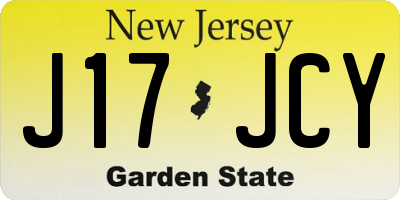 NJ license plate J17JCY