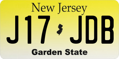 NJ license plate J17JDB