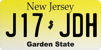 NJ license plate J17JDH
