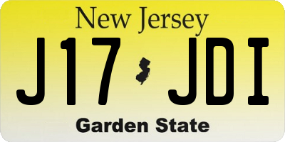 NJ license plate J17JDI