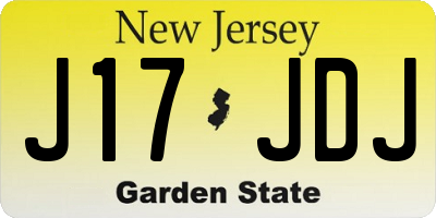 NJ license plate J17JDJ