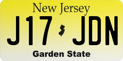 NJ license plate J17JDN