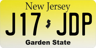 NJ license plate J17JDP