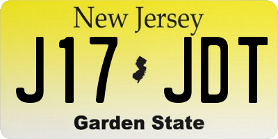 NJ license plate J17JDT