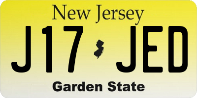 NJ license plate J17JED