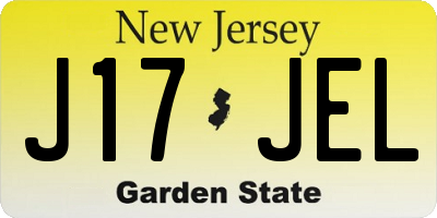 NJ license plate J17JEL