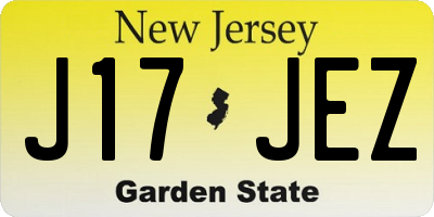 NJ license plate J17JEZ