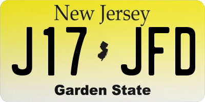 NJ license plate J17JFD