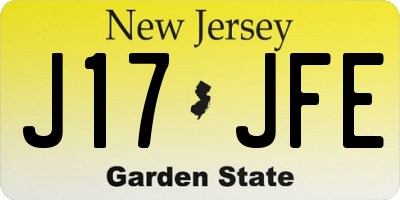 NJ license plate J17JFE