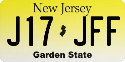 NJ license plate J17JFF