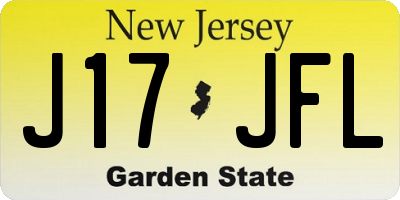 NJ license plate J17JFL