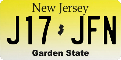 NJ license plate J17JFN