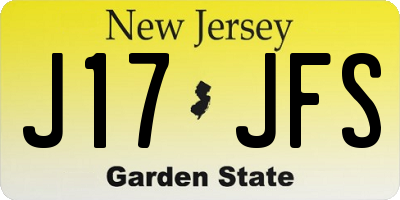 NJ license plate J17JFS