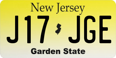 NJ license plate J17JGE