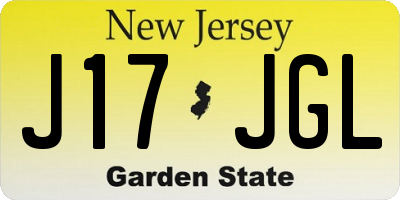 NJ license plate J17JGL