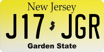 NJ license plate J17JGR