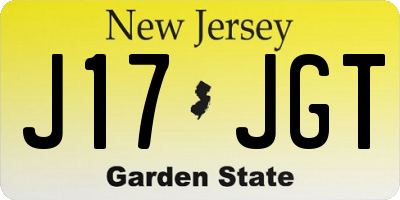 NJ license plate J17JGT