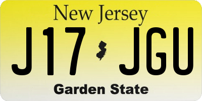NJ license plate J17JGU