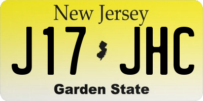 NJ license plate J17JHC