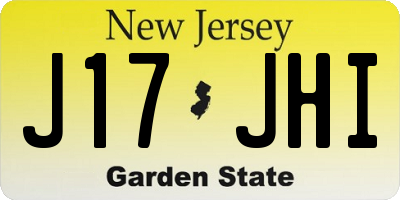 NJ license plate J17JHI