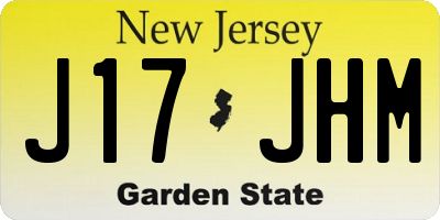 NJ license plate J17JHM