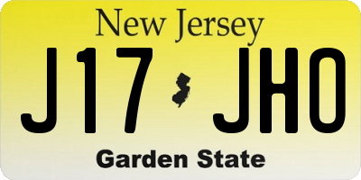 NJ license plate J17JHO