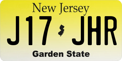NJ license plate J17JHR