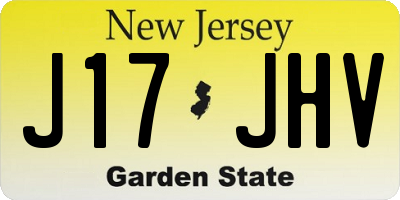 NJ license plate J17JHV