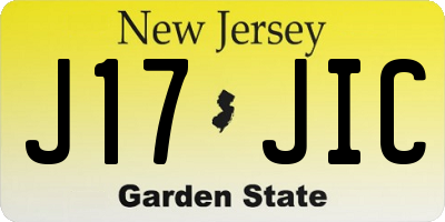 NJ license plate J17JIC