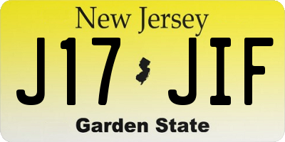 NJ license plate J17JIF