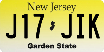 NJ license plate J17JIK