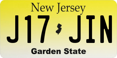 NJ license plate J17JIN