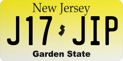 NJ license plate J17JIP