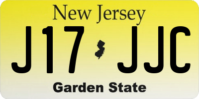 NJ license plate J17JJC