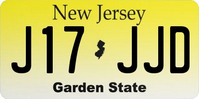 NJ license plate J17JJD