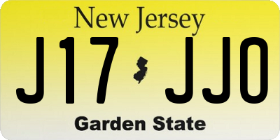 NJ license plate J17JJO