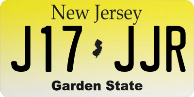 NJ license plate J17JJR