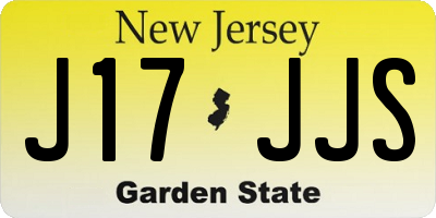 NJ license plate J17JJS