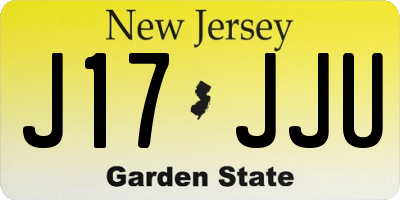 NJ license plate J17JJU
