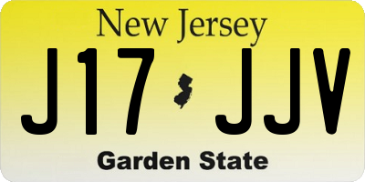 NJ license plate J17JJV