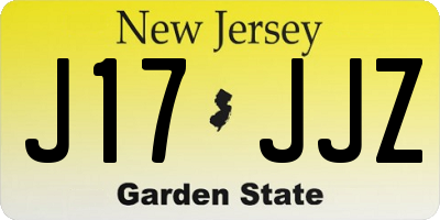 NJ license plate J17JJZ
