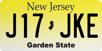 NJ license plate J17JKE
