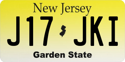 NJ license plate J17JKI